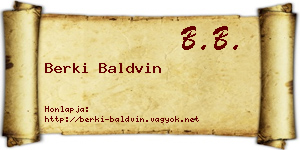 Berki Baldvin névjegykártya
